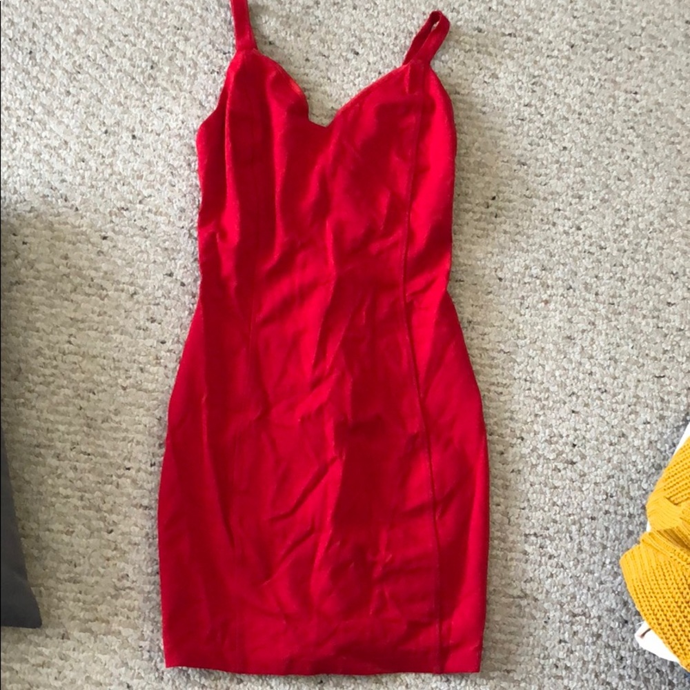 Red mini dress